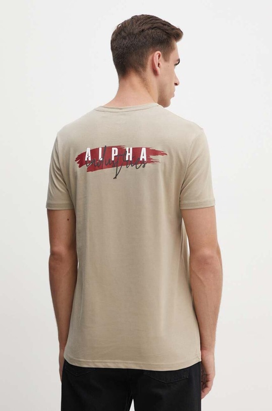Бавовняна футболка Alpha Industries бежевий 148523