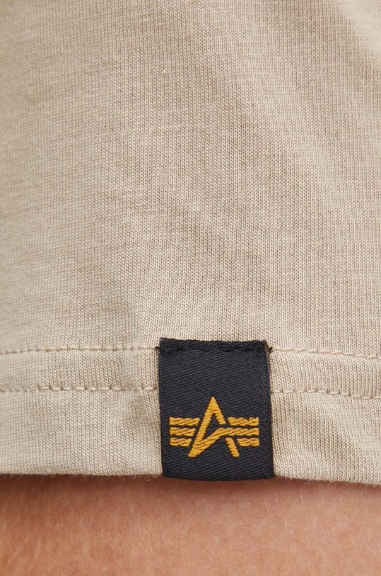 Бавовняна футболка Alpha Industries 148523 бежевий