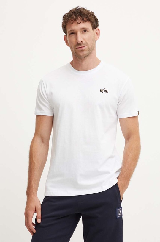 Bavlněné tričko Alpha Industries bílá 148511