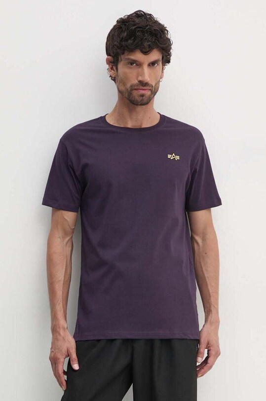 Alpha Industries tricou din bumbac imprimeu violet 148511