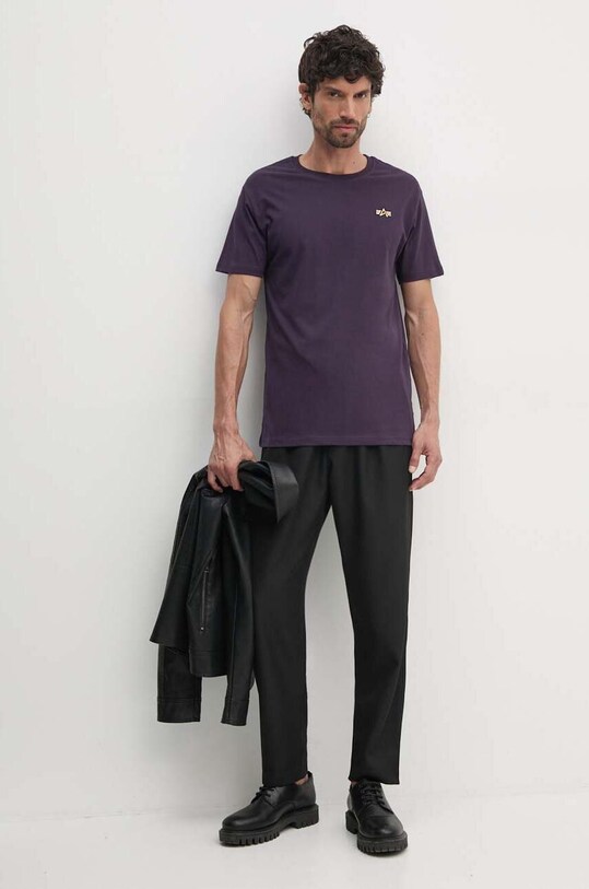 Alpha Industries tricou din bumbac 148511 violet AW24