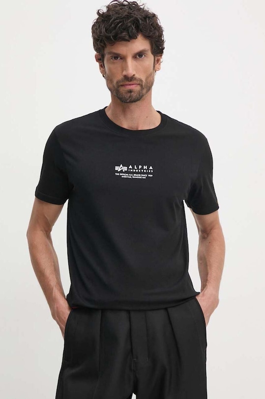 Alpha Industries tricou din bumbac print negru 108501
