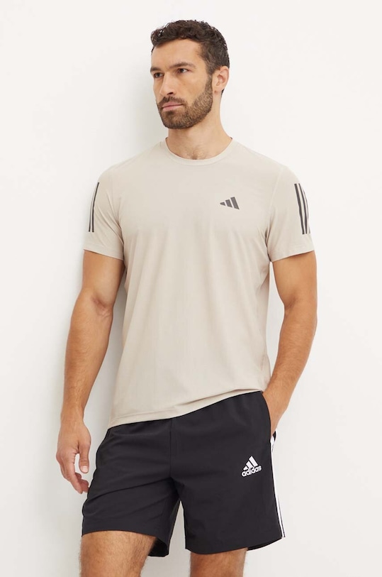 Běžecké tričko adidas Performance Own The Run Base béžová IV5403