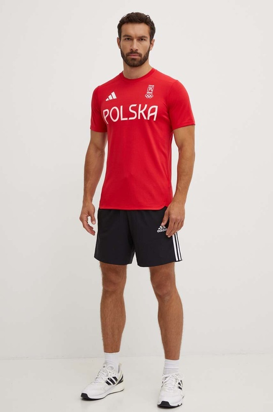 adidas Performance t-shirt treningowy HIIT Polska JF6680 czerwony AW24