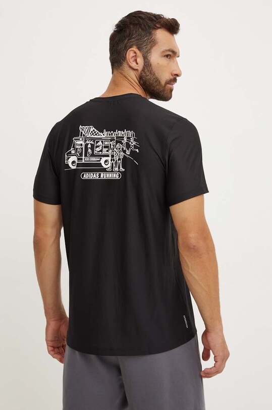 adidas Performance tricou de alergare negru JJ4690