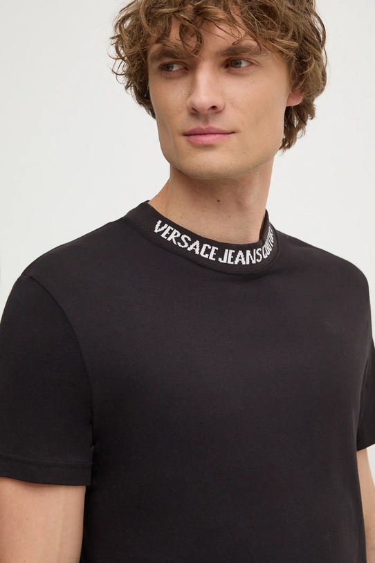 Versace Jeans Couture tricou din bumbac negru 77GAH6S2.J0001