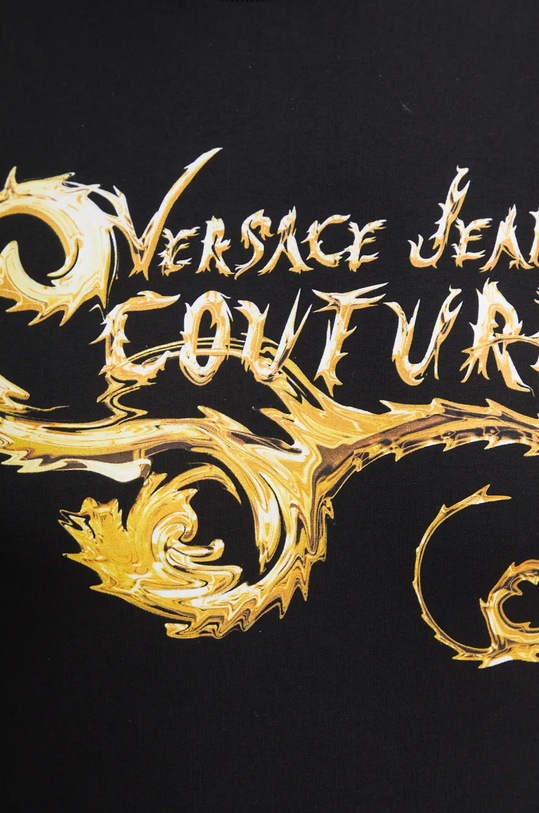 Pamučna majica Versace Jeans Couture 77GAHC00.CJ01C crna