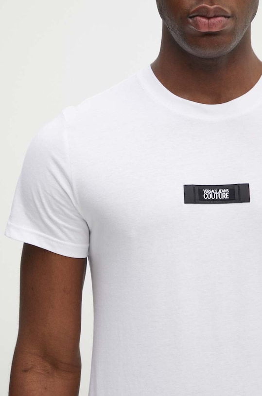Памучна тениска Versace Jeans Couture 77GAH6S3.J0001 бял