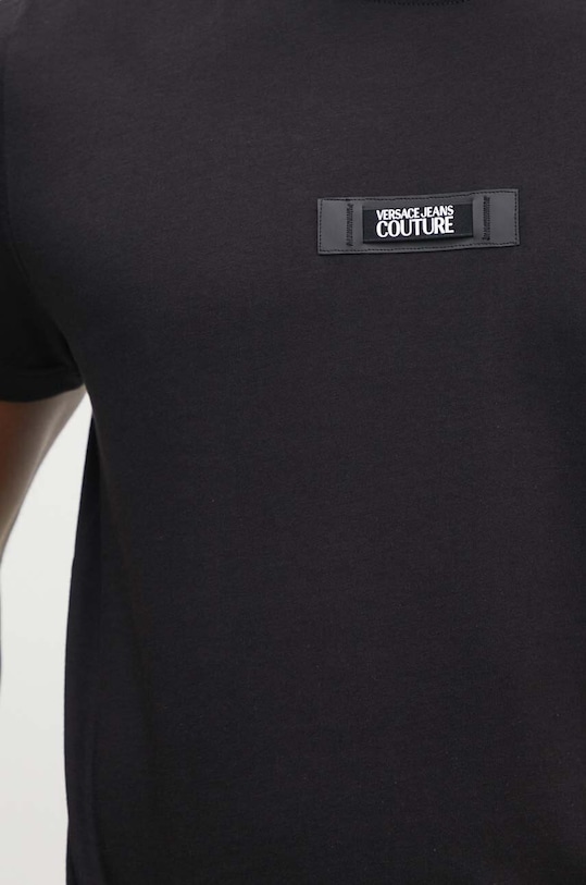 Bavlněné tričko Versace Jeans Couture 77GAH6S3.J0001 černá