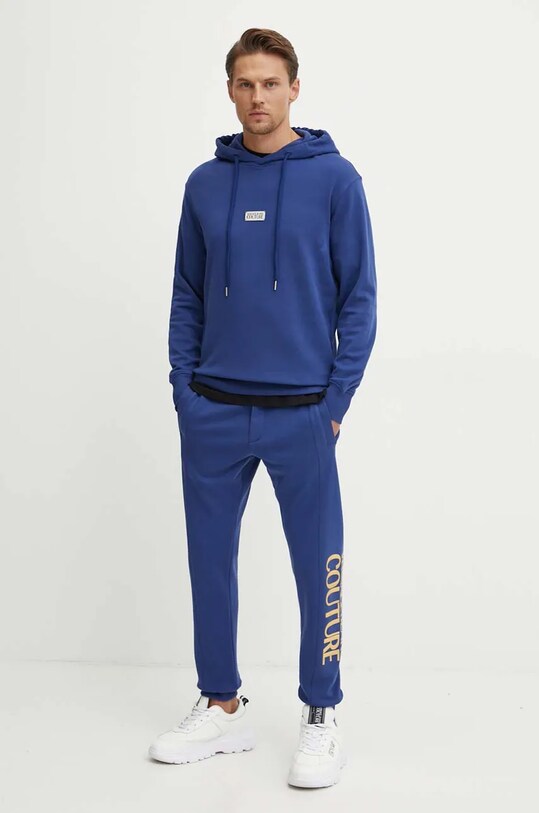 Бавовняна футболка Versace Jeans Couture 77GAHC02.CJ01C чорний AW24