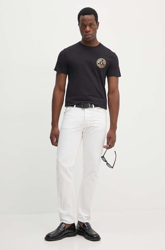 Bavlněné tričko Versace Jeans Couture 77GAHT00.CJ00T černá AW24