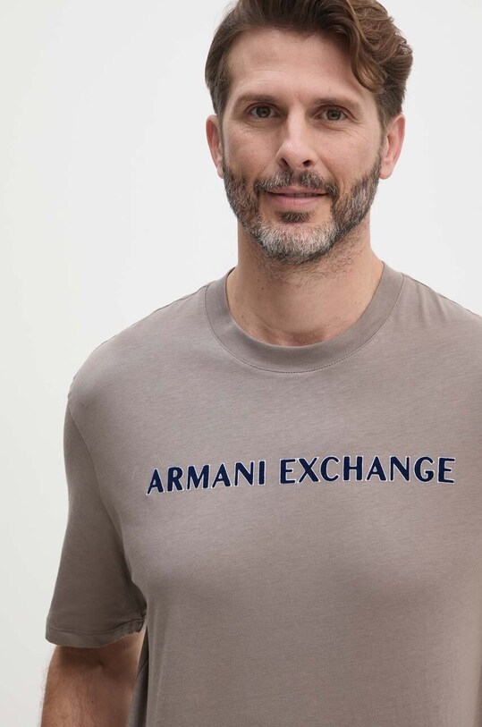 Armani Exchange tricou din bumbac bej 6DZTBD.ZJ3VZ