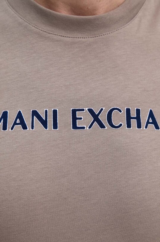 Armani Exchange tricou din bumbac 6DZTBD.ZJ3VZ bej