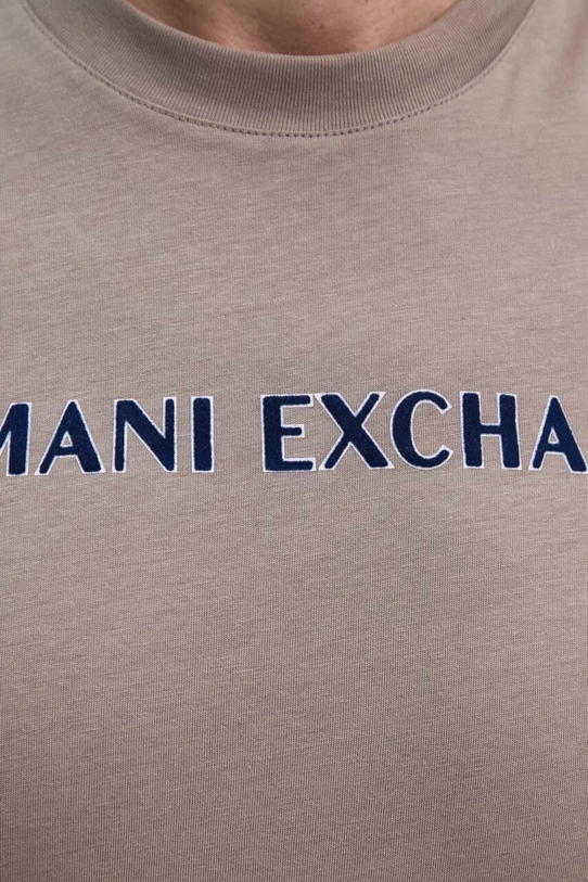 Бавовняна футболка Armani Exchange 6DZTBD.ZJ3VZ бежевий