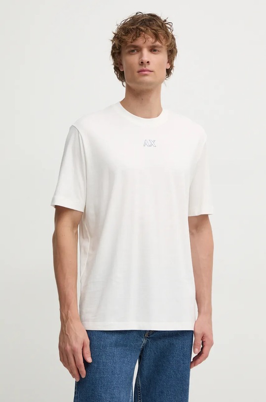 Bavlnené tričko Armani Exchange potlač biela 6DZTJV.ZJLFZ