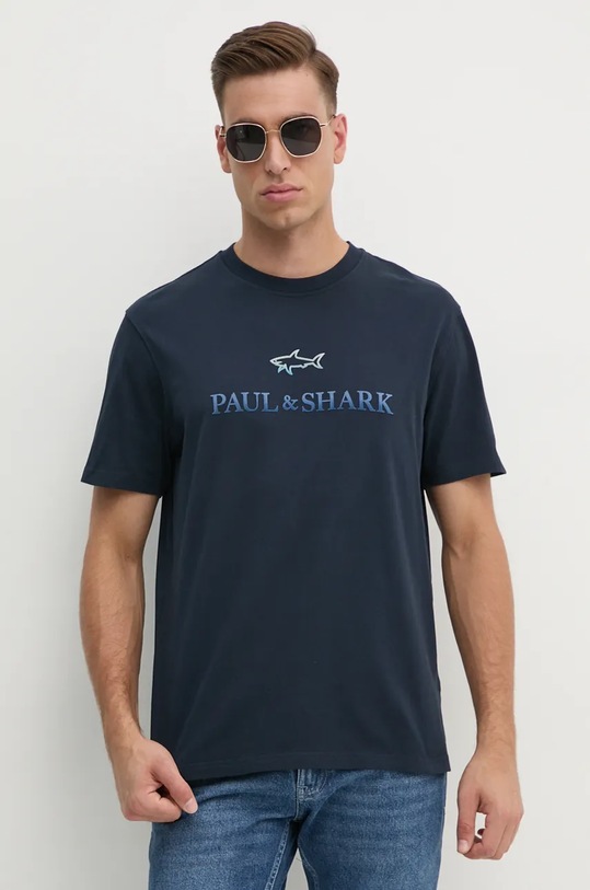 Paul&Shark tricou din bumbac bleumarin 14311604