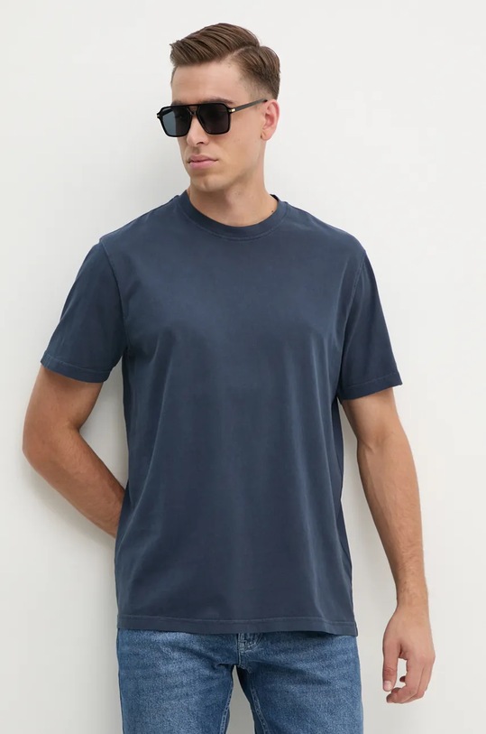 Bavlněné tričko Paul&Shark hladký námořnická modř 14311607
