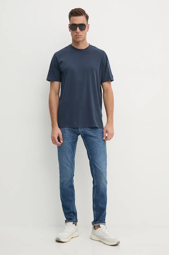 Bavlněné tričko Paul&Shark 14311607 námořnická modř AW24