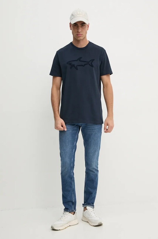Paul&Shark tricou din bumbac 14311608 bleumarin AW24