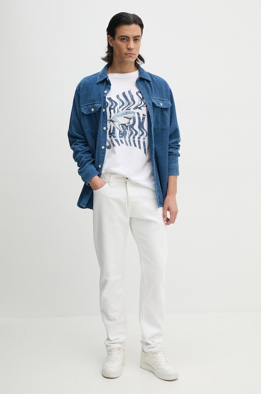 Bavlněné tričko Paul&Shark 14311626 bílá AW24