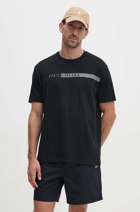 Paul&Shark tricou din bumbac print negru 14311652