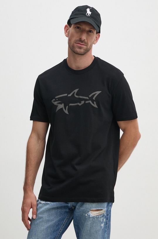 Хлопковая футболка Paul&Shark хлопок чёрный 14311653