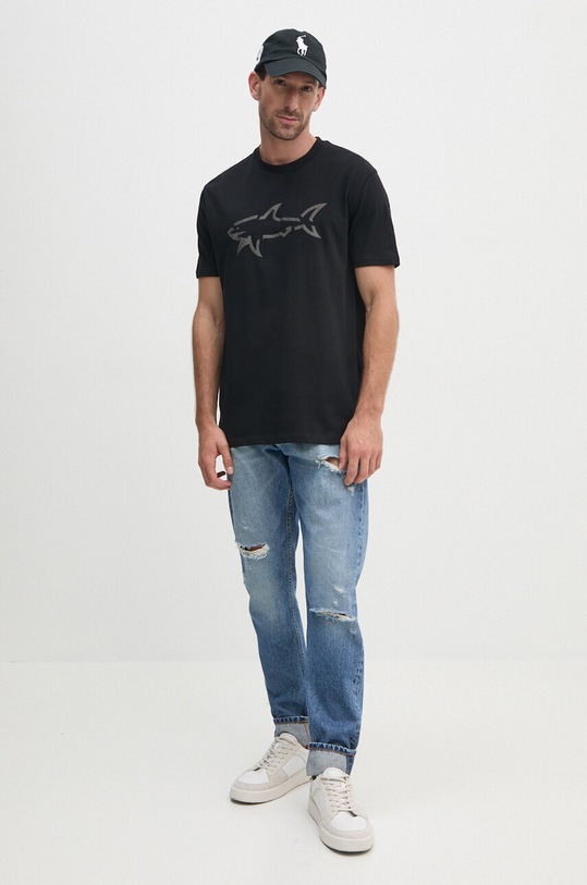 Хлопковая футболка Paul&Shark 14311653 чёрный AW24