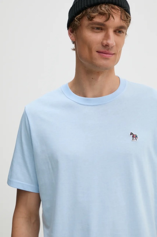 PS Paul Smith tricou din bumbac uni albastru M2R.011R.KZEBRA