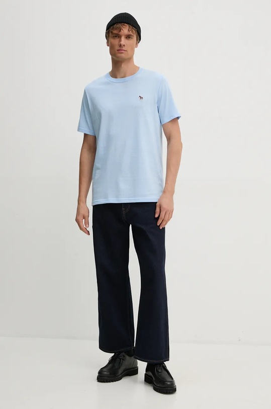PS Paul Smith tricou din bumbac M2R.011R.KZEBRA albastru AW25