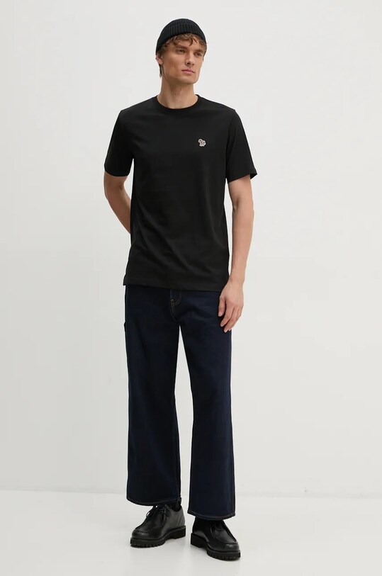 PS Paul Smith t-shirt bawełniany M2R.011R.KZEBRA czarny AW25