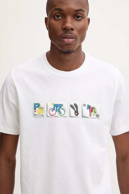 Bavlněné tričko PS Paul Smith bílá M2R.011R.NP4805