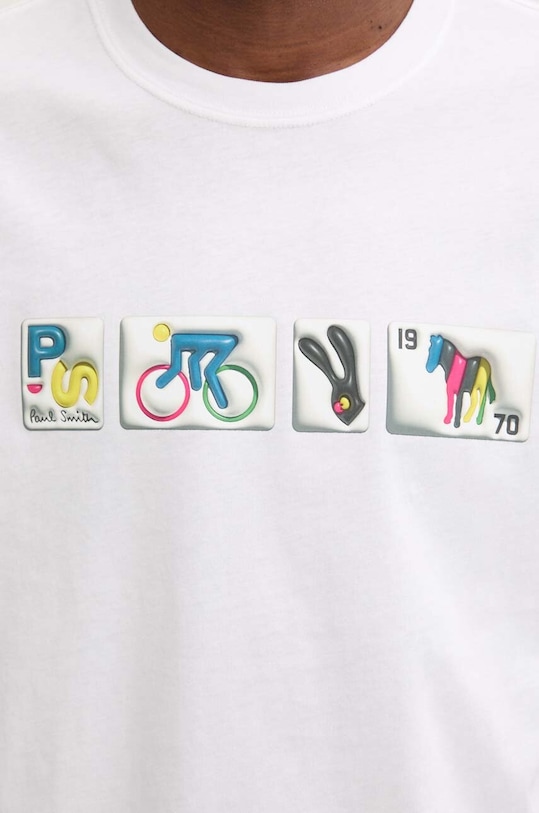 Bavlněné tričko PS Paul Smith M2R.011R.NP4805 bílá