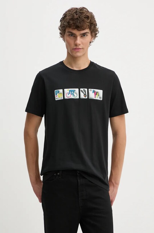PS Paul Smith t-shirt bawełniany nadruk czarny M2R.011R.NP4805