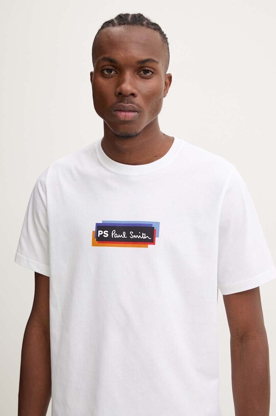 PS Paul Smith tricou din bumbac print bej M2R.011R.NP4808