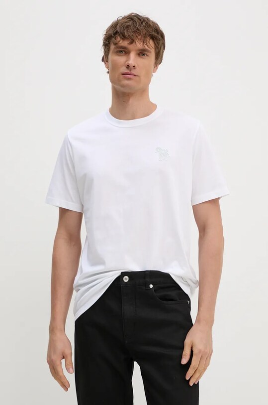 Хлопковая футболка PS Paul Smith белый M2R.011R.NP4814