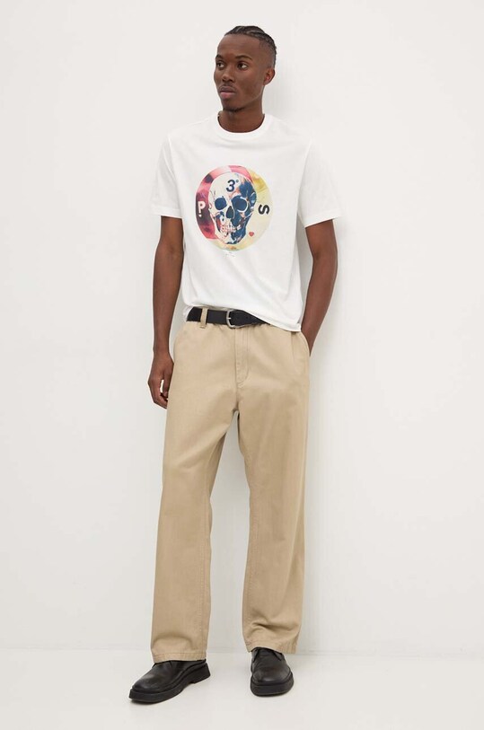 Бавовняна футболка PS Paul Smith M2R.220X.NP4800 бежевий AW24