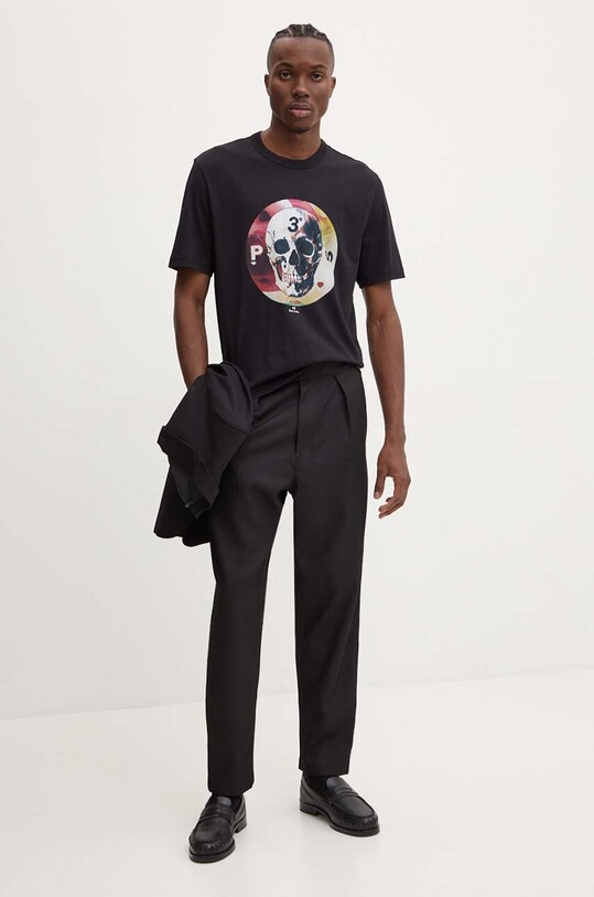 Βαμβακερό μπλουζάκι PS Paul Smith M2R.220X.NP4800 μαύρο AW24