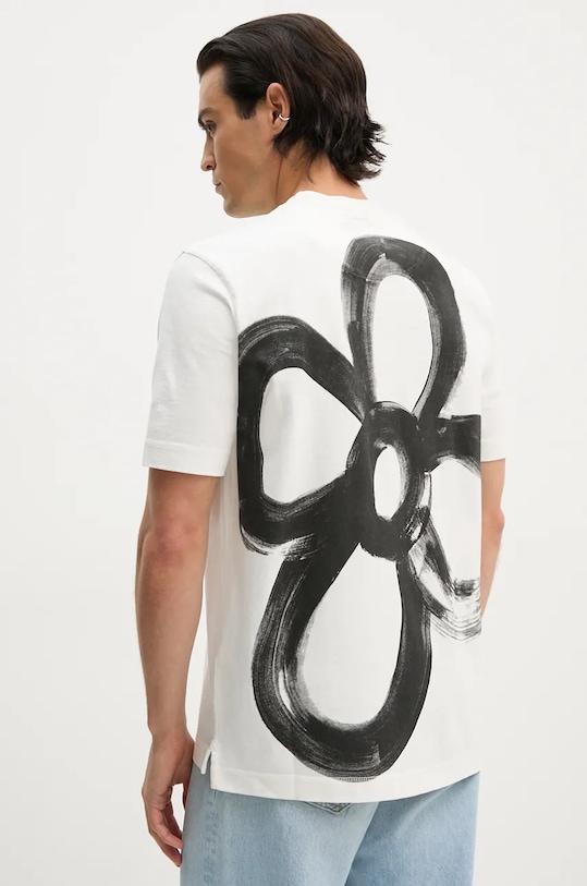 PS Paul Smith tricou din bumbac print bej M2R.965X.NP4825