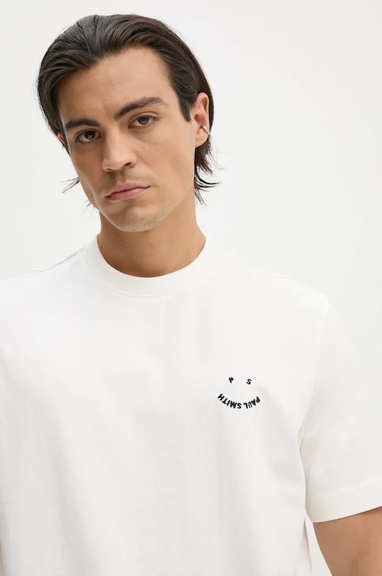 Bavlněné tričko PS Paul Smith béžová M2R.965XE.N22116