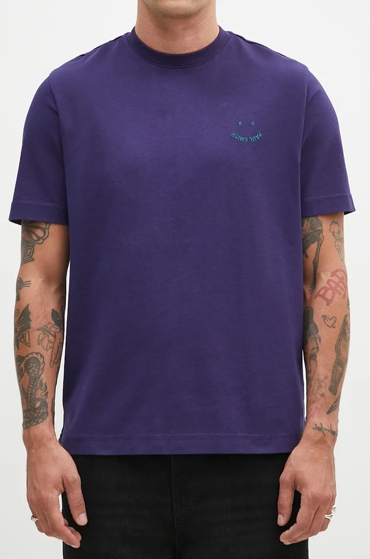 Памучна тениска PS Paul Smith тъмносин M2R.965XE.N22116
