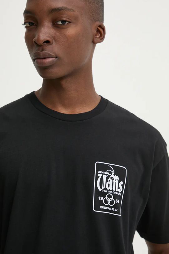 Vans t-shirt bawełniany czarny VN000KA2BLK1