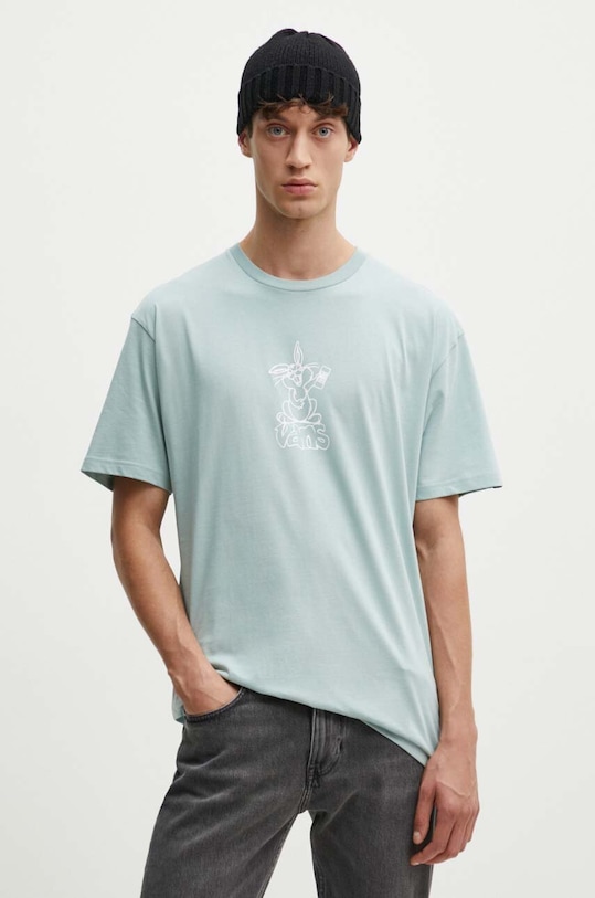 Vans tricou din bumbac VN000HFNM8I1 albastru AW24