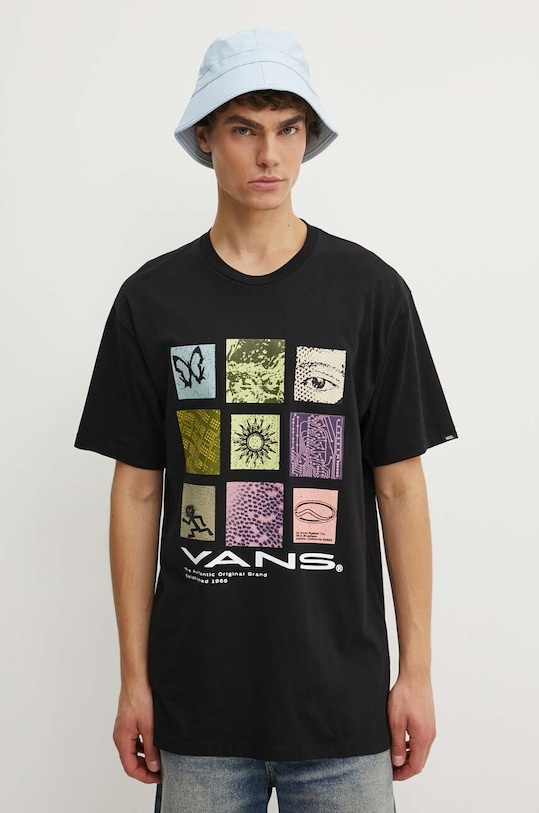 Vans t-shirt bawełniany nadruk czarny VN000HFQBLK1