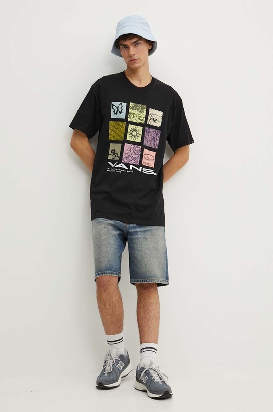 Vans t-shirt bawełniany VN000HFQBLK1 czarny AW24