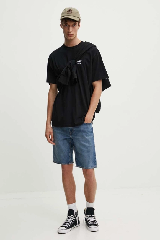 Vans t-shirt bawełniany VN0A7TLGBLK1 czarny AW24