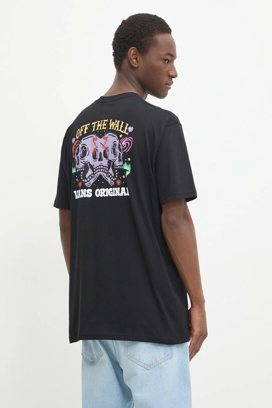 Vans tricou din bumbac print negru VN000KHVBLK1