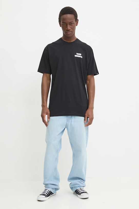 Bavlněné tričko Vans VN000KHVBLK1 černá AW24