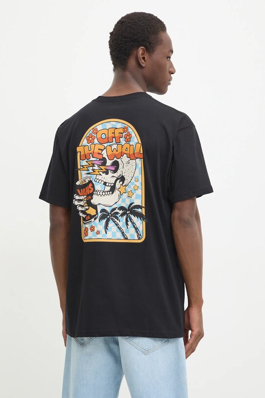 Vans tricou din bumbac print negru VN000KHRBLK1