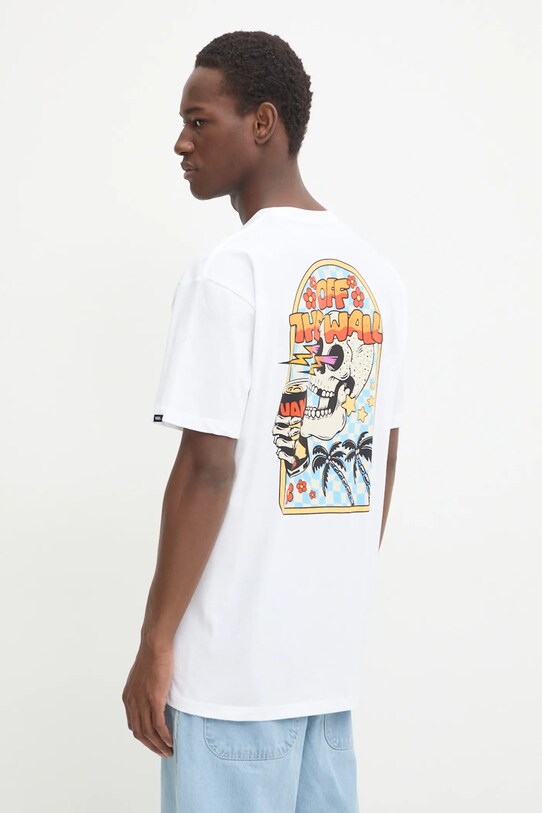 Pamučna majica Vans VN000KHRWHT1 bijela AW24