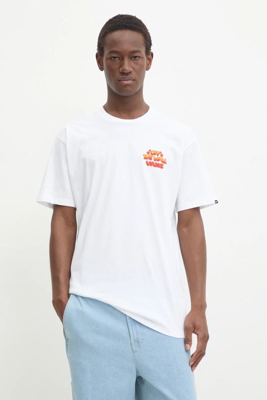 Vans t-shirt bawełniany biały VN000KHRWHT1